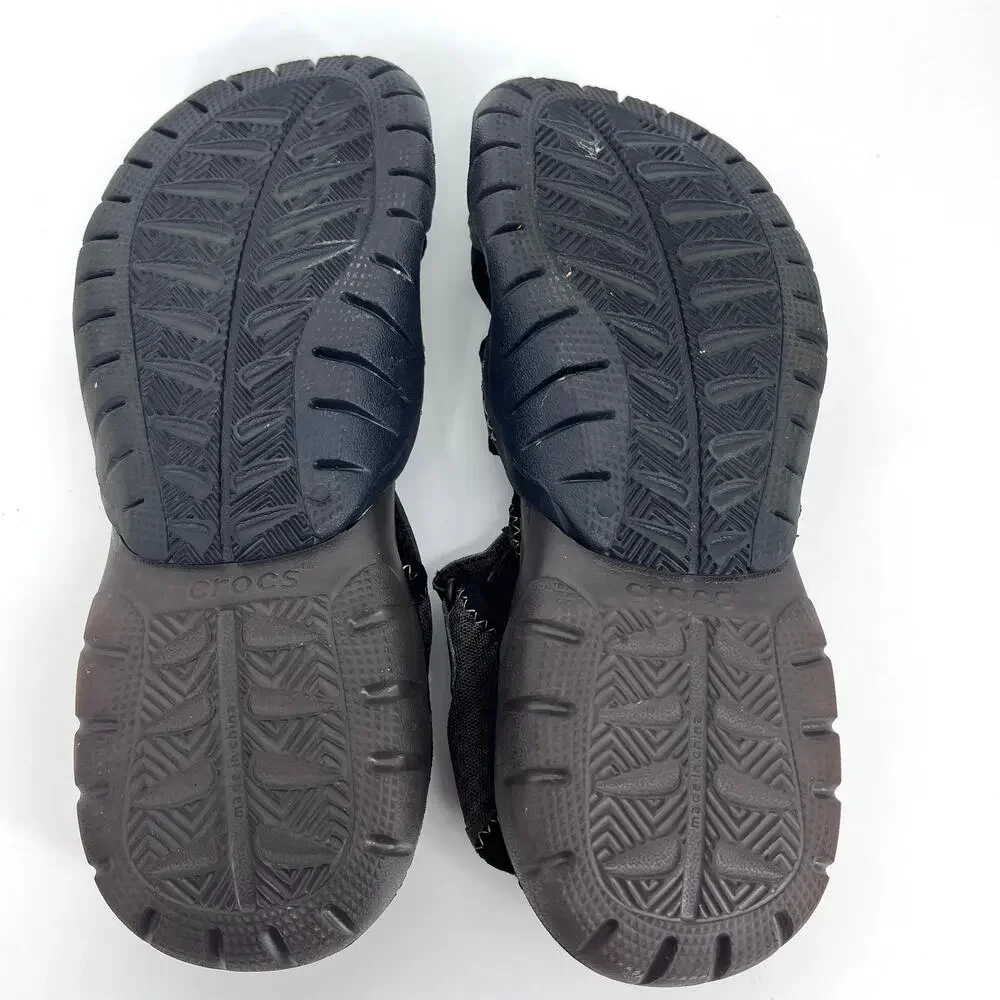 Crocs Mens Swiftwater Closed Toe Brown Mesh Hiking Outdoor Sandals Size 14